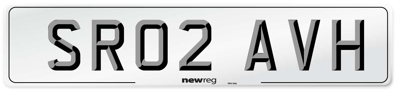 SR02 AVH Number Plate from New Reg